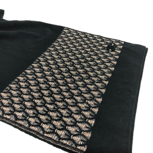 CHANEL Total Pattern CC Mark Apparel accessories Scarf Cashmere Black - Picture 13 of 15